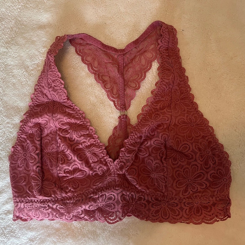 Pink Lace Gilly Hicks Racerback Bralette 2016 Nostalgia Size Large